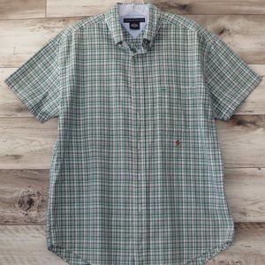 Tommy Hilfiger* Men's Short Sleeve Button Down Single Chest Pocket Shirt Size~ L